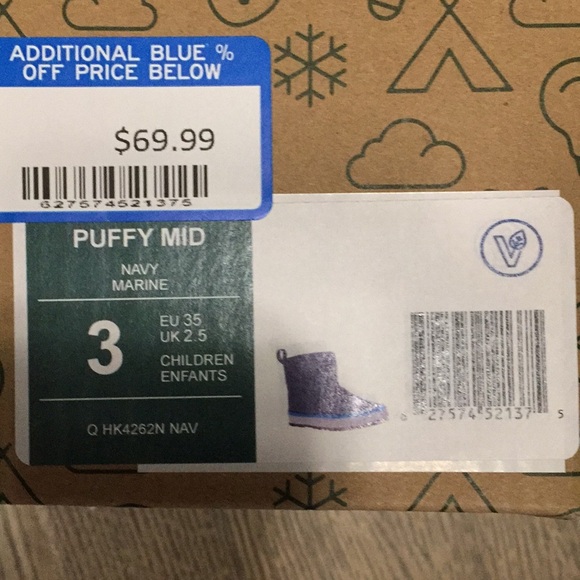 Kamik boys blue quilted slipper bootie Sz 3 NWT - Picture 3 of 9